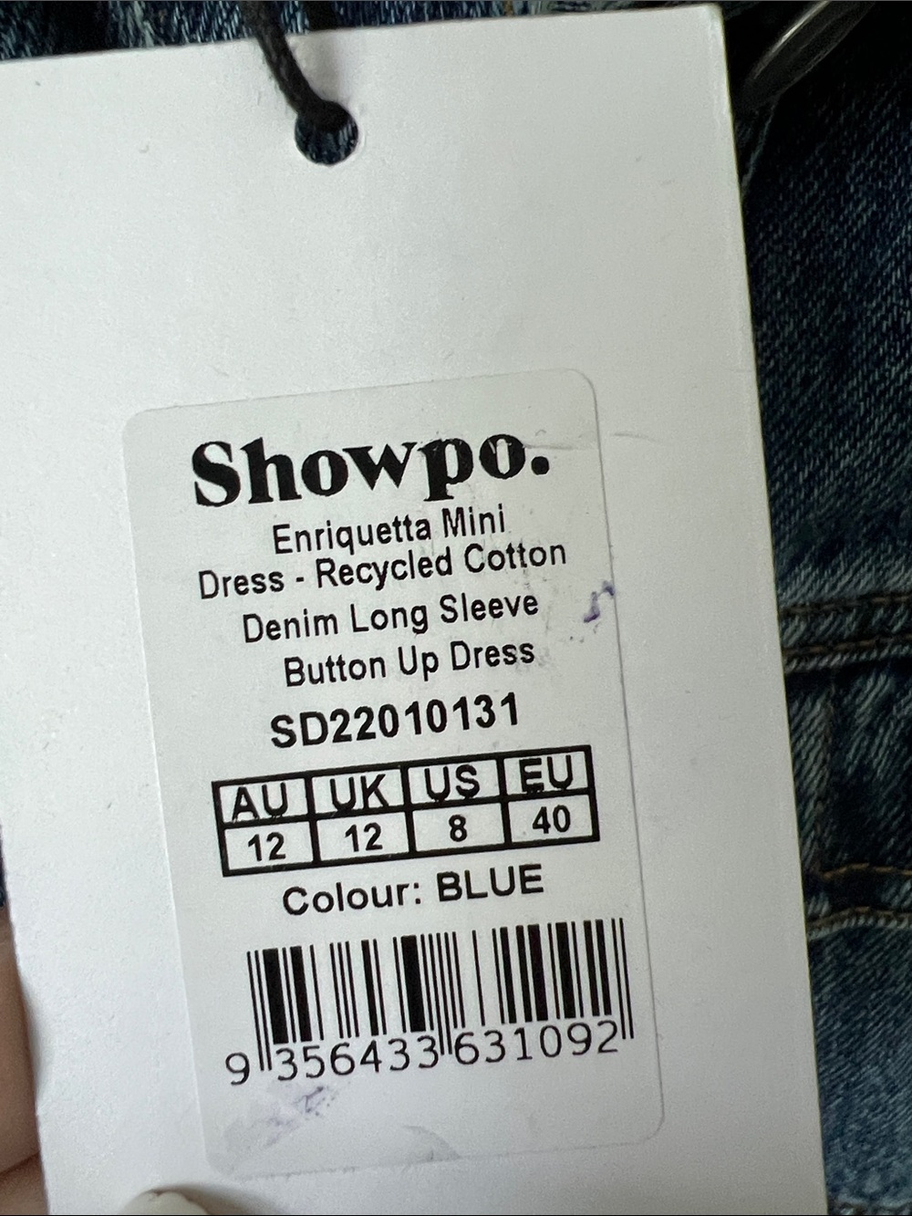 NWT REVOLVE Australia SHOWPO Enriquetta denim dress belted US 8 - Picture 7 of 14